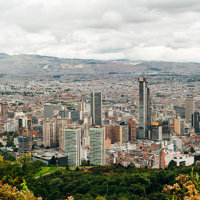 Photo panorama du centre ville de Bogota en Colombie