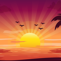 Illustration lever du soleil coucher de soleil