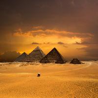 Photo grandiose des pyramides d'Egypte
