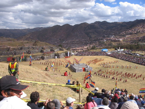 Photographie prise lors de la fête traditionnelle péruvienne l'Inti Raymi