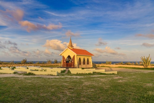 Photo de la chapelle d'Alto Vista à Aruba dans les Caraïbes