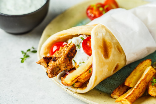Photo du plat Wraps Souvlaki très populaire en Chypre