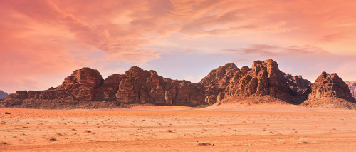 Magnifique photo du désert de Wadi Rum en Jordanie